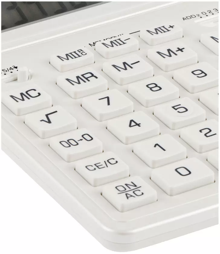 Калькулятор настольный Eleven SDC-444X-WH, 12 разрядов, двойное питание, 155×204×33мм, белый