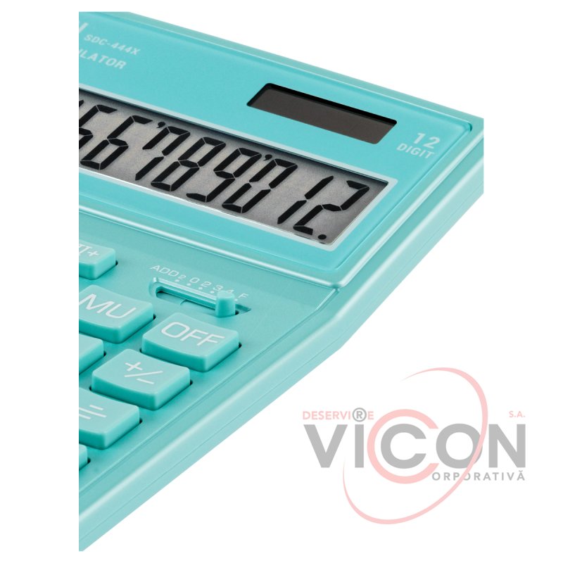 Calculator Eleven SDC-444X-GN, 12 cifre, dual power, 155×204×33mm, turcoaz