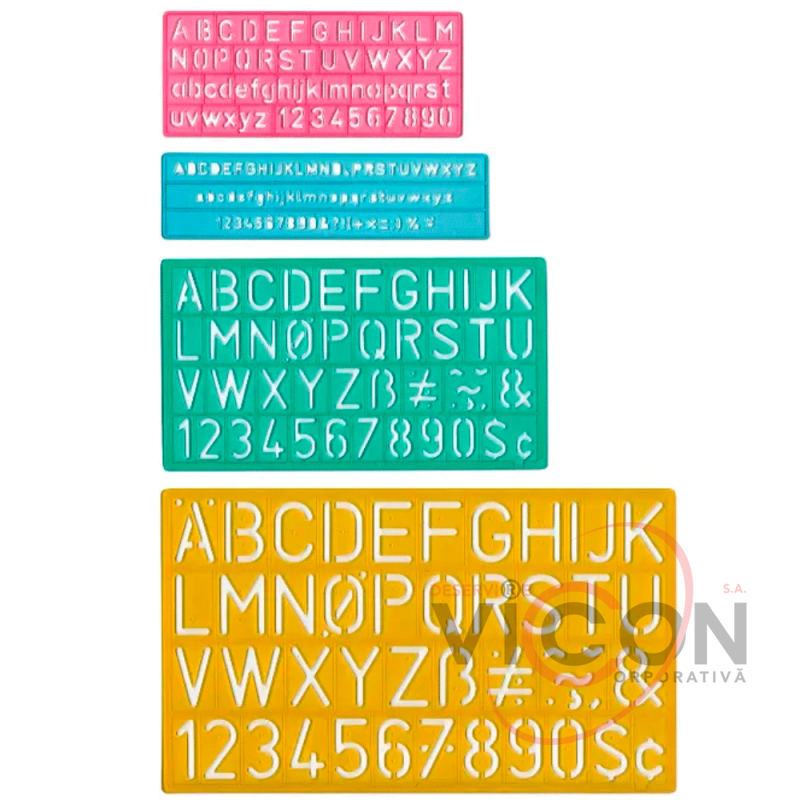Trafaret plastic set 4buc litere/cifre ML18-4
