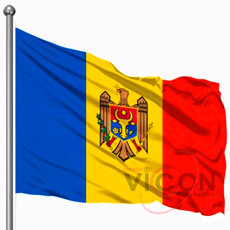 Steag național pentru exterior Republica Moldova 200x100 cm, 110g/m2, poliester