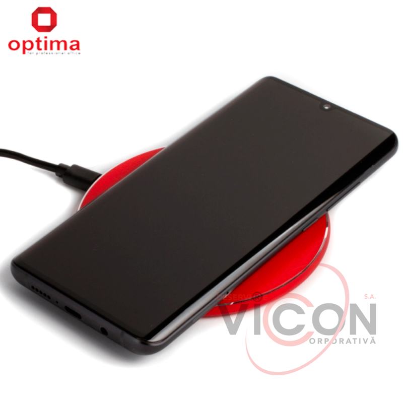 Încărcător wireless pentru Optima 4114, 10 W putere, culoare roșu