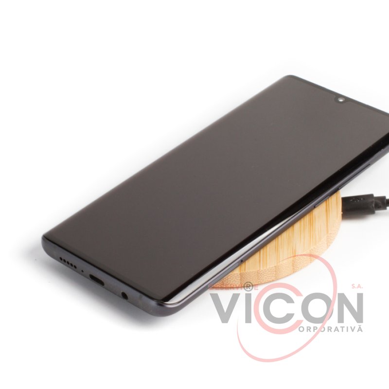 Încărcător wireless pentru Optima 4116, putere 10 W, culoare lemn natural.