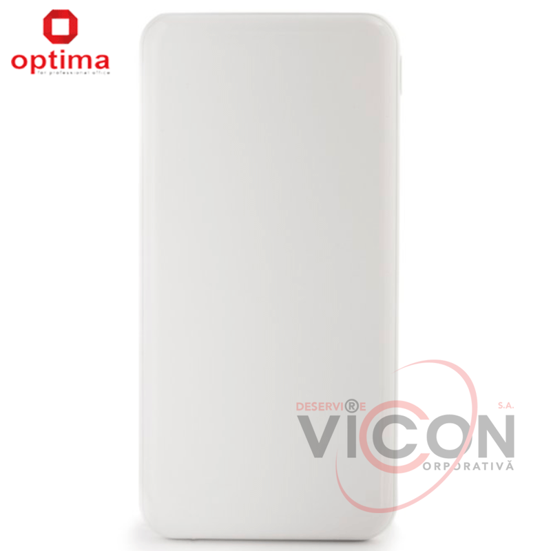 Мобильная батарея (Power Bank) Optima 4110, 8 000 mAh, 2*USB output, 5V 2.1A, цвет белый