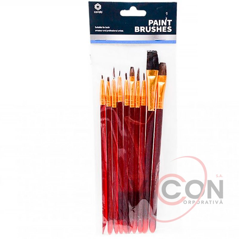Pensule Conda Pony 10 buc maner plastic