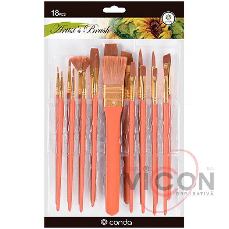 Набор из 18 художественных кистей Artist's Brush от Conda