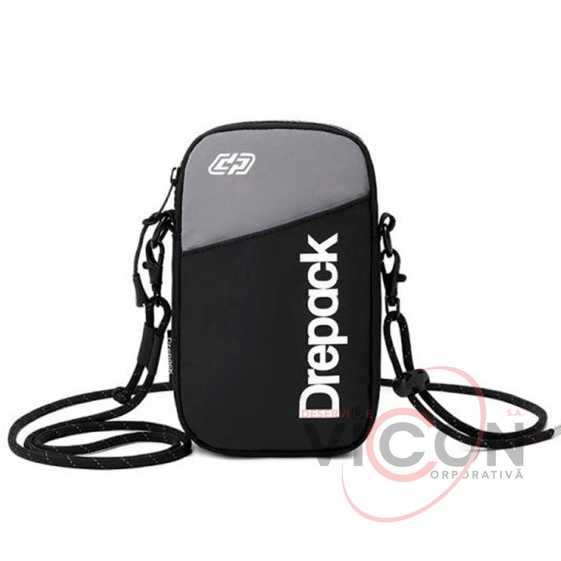 Сумка через плечо Drepack 18*11*3 черная (для мобильного телефона)