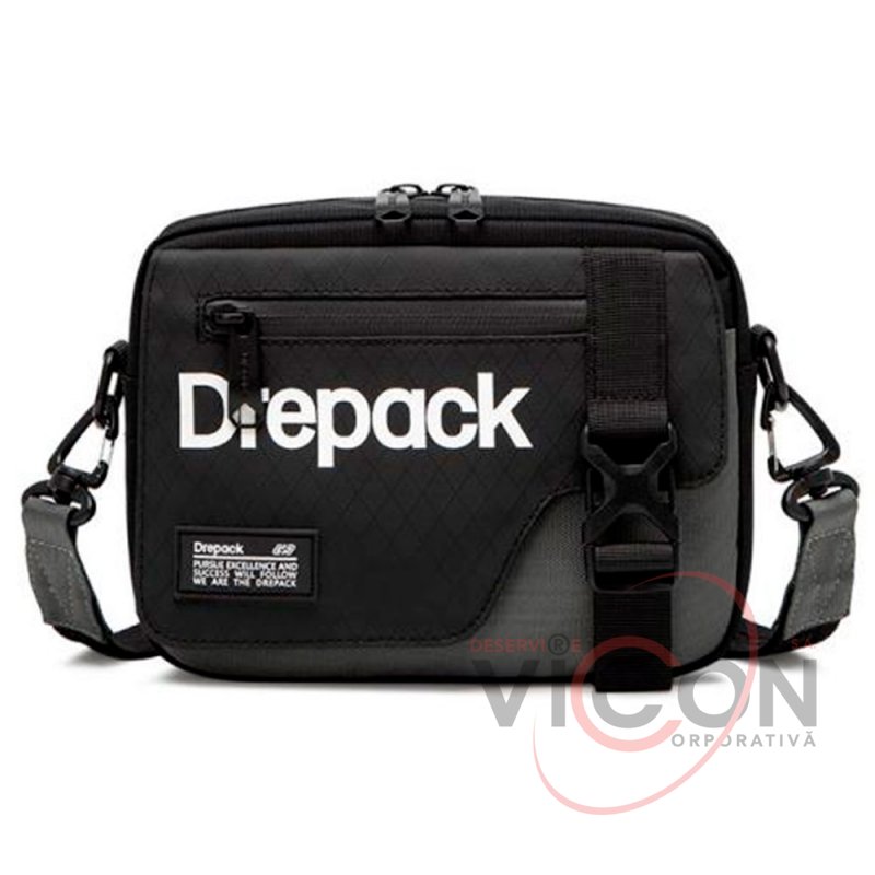 Сумка через плечо Drepack 20*16*5 черная/серая
