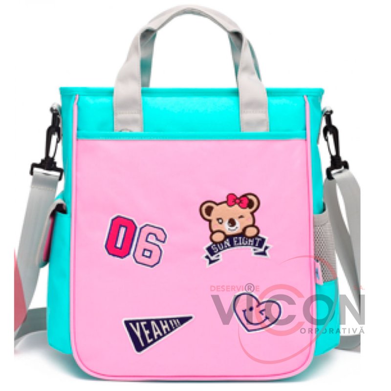 Детская сумка через плечо  mint/pink