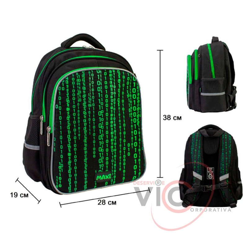 Ghiozdan ortopedic 15 MATRIX  negru (145-175cm)