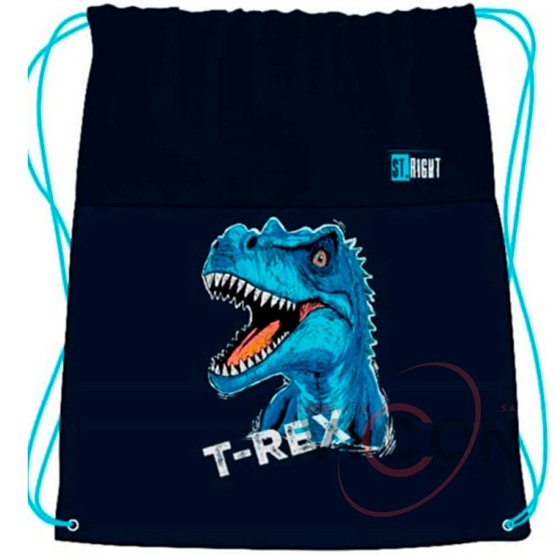 Мешок для спорта, Коллекция St Right - Blue T-Rex SO01 43x34см
