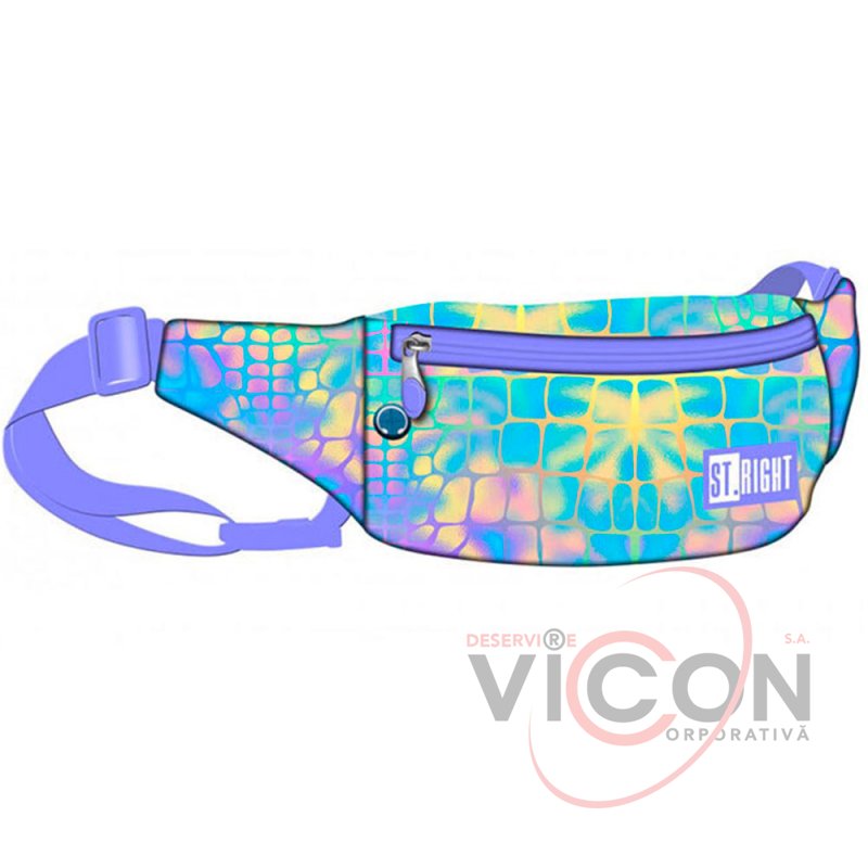 Сумка-пояс St.Majewski 2 Zipper водонепроницаемая коллекция St.Right - Pastel Snake WB01 10x26x7 см