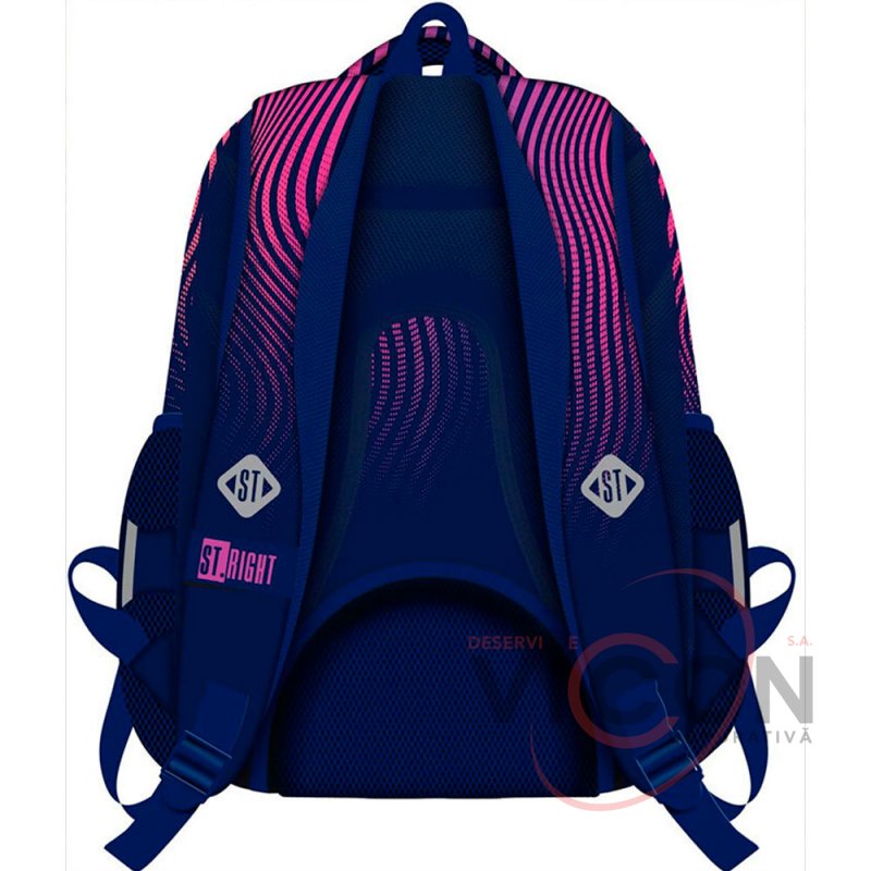 Ghiozdan St.Right, 4 Compartimente, Impermeabil, Violet Gradient Wave BP06 42x31x22cm