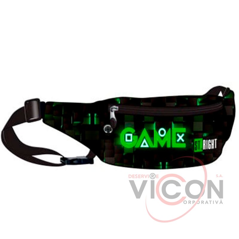 Поясная сумка St.Right с 2 молниями водонепроницаемая модель Green Game WB01 10x26x7 см.