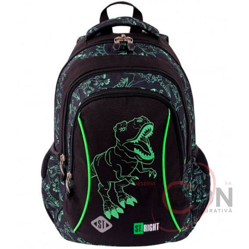 Ghiozdan Impermeabil, Colectia St.Right - Reflective T-Rex BP26, 39x27x17cm