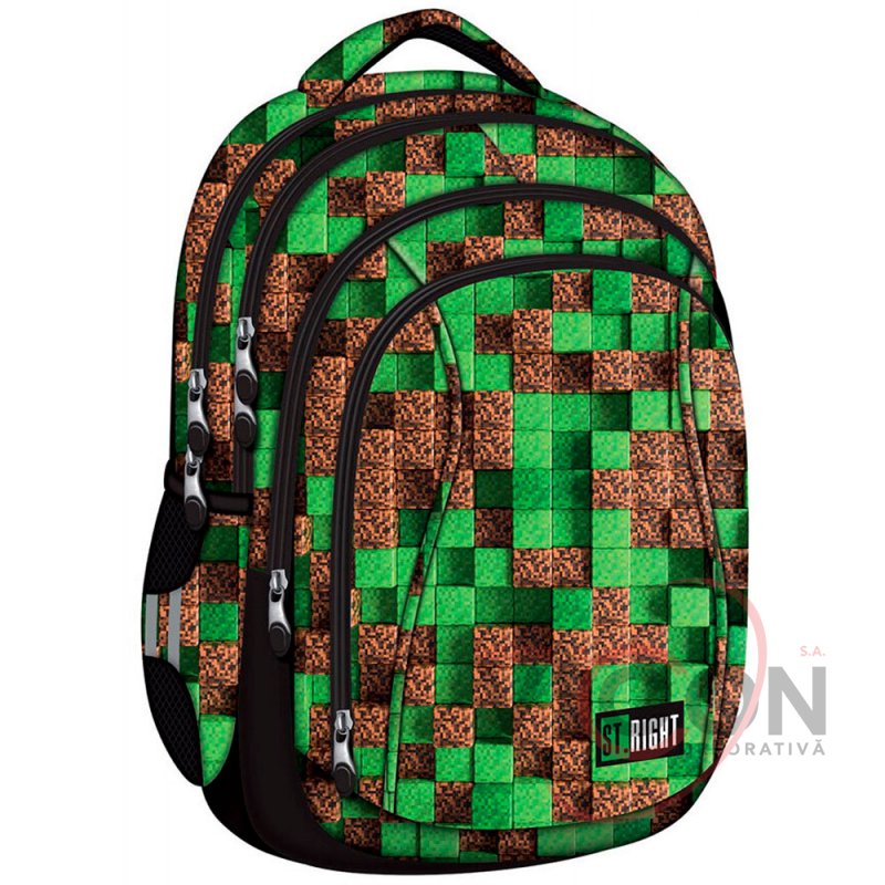 Ghiozdan St.Right Ergonomic, Impermeabil, Colectia - Pixel Cubes BP04 43x32x20cm