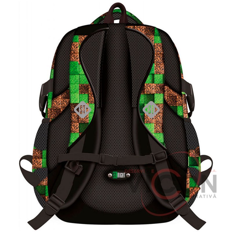 Ghiozdan St.Right Ergonomic, Impermeabil, Colectia - Pixel Cubes BP04 43x32x20cm