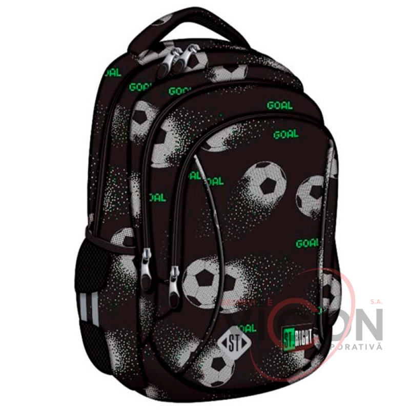 Ghiozdan Prescolari, St.Right, 3 Compartimente, Impermeabil, Pixel Balls, 39x27x17cm