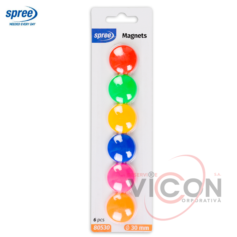  Магниты Spree Color 30 мм, 6 шт. в наборе