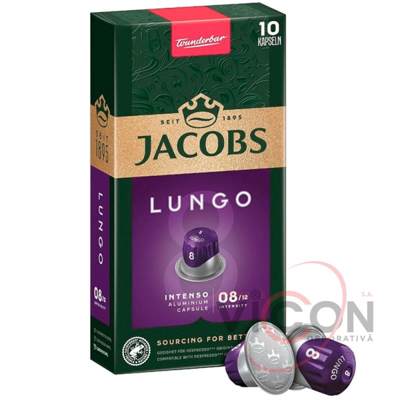 Капсулы с интенсивным вкусом Jacobs Lungo Intenso № 8, 10 капсул