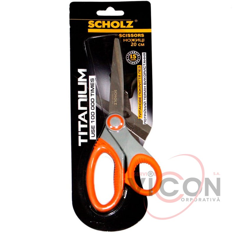 Foarfece universale Scholz 20 cm, titan, mânere cauciucate 4261