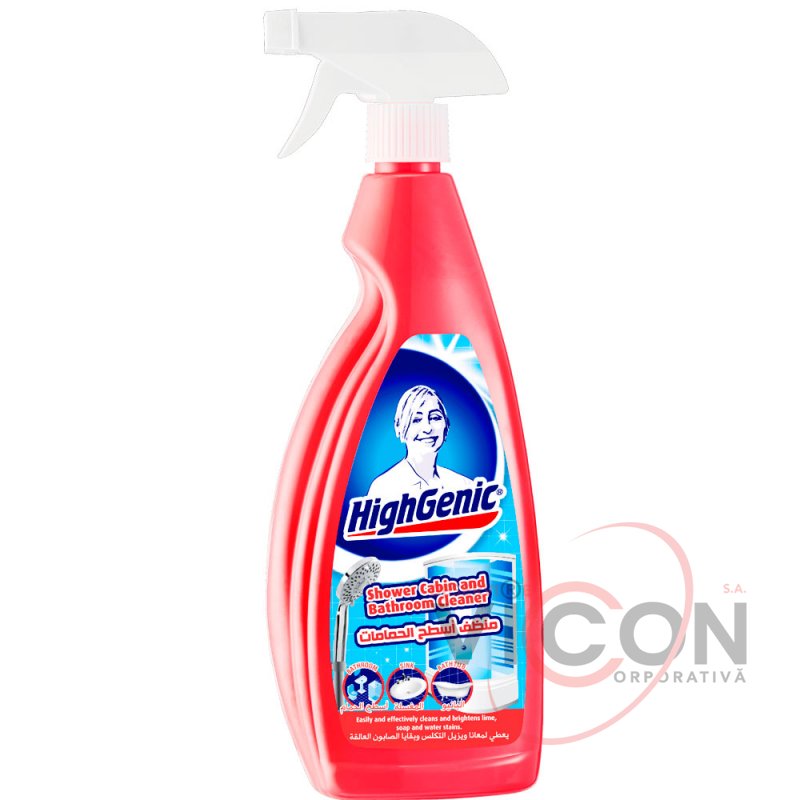 Средство для душ кабин и ванной Shower Cabin&Bathroom HighGenic, 750 ml