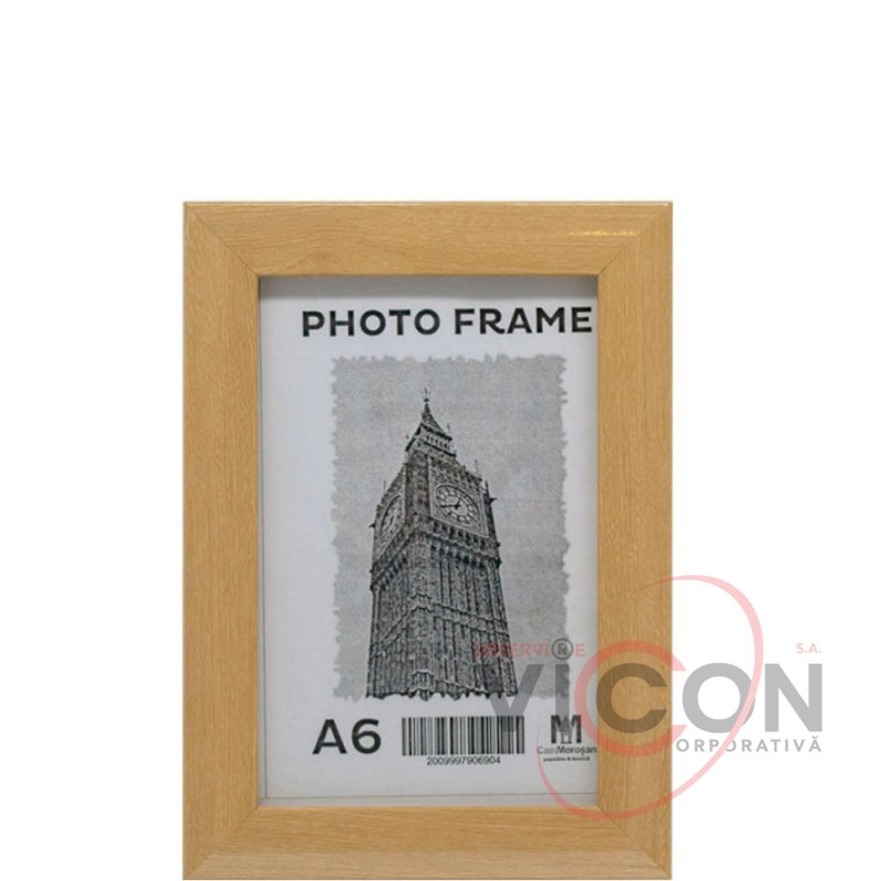 Фоторамка A6, 10*15 см, c ножкой-подставкой, светлое дерево