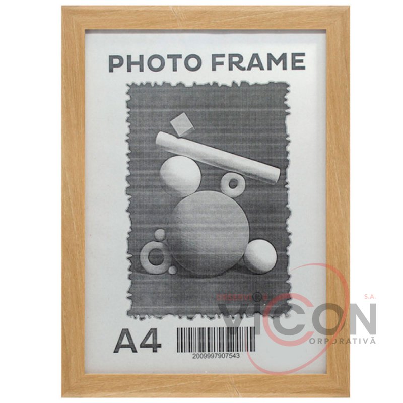 Фоторамка A4, 21*30 см, c ножкой-подставкой, светлое дерево, 20 мм