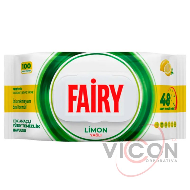 Влажные салфетки для уборки Fairy Limon 100 шт