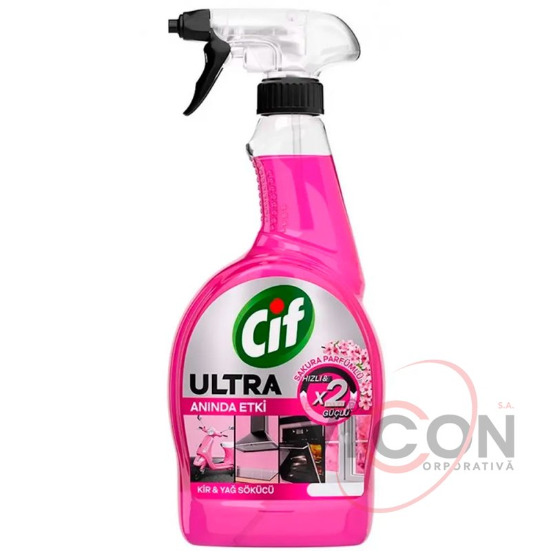 Cif Spray Ultra Sakura pentru îndepărtarea murdăriei și a grăsimii 750 ml