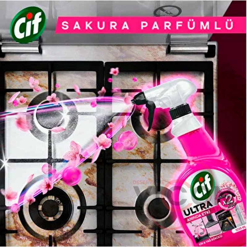 Cif Spray Ultra Sakura pentru îndepărtarea murdăriei și a grăsimii 750 ml