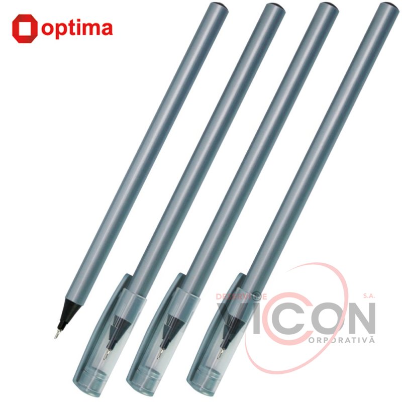 Ручка шариковая OPTIMA CHROME 0,7 мм корпус металлик, пишет синим