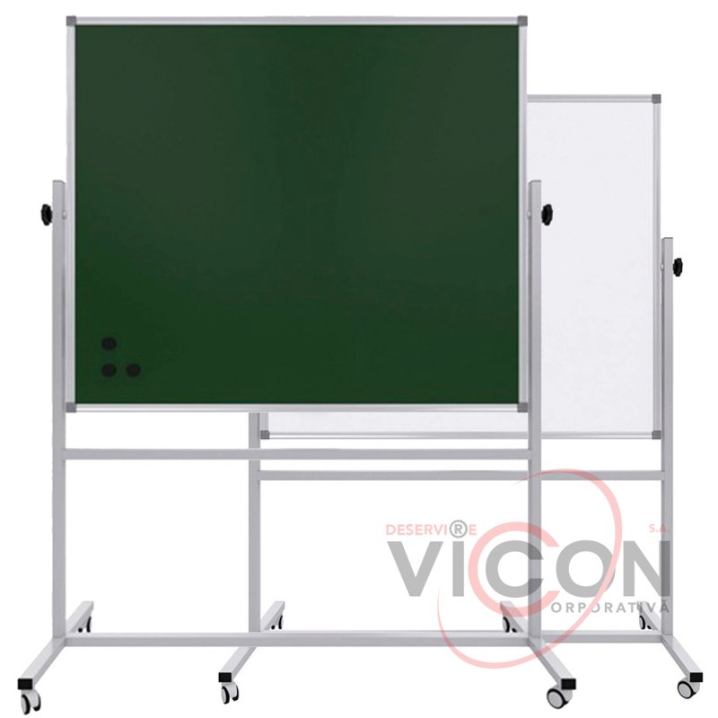 Tabla Whiteboard/Creta, 120X200cm, PANDA, dubla/suport mobil, magnetic