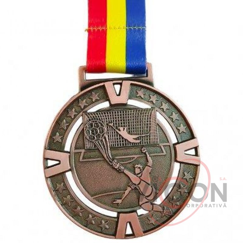 Медаль D65 мм, ML26-79 (бронза) трехцветная лента MD/RO, футболист