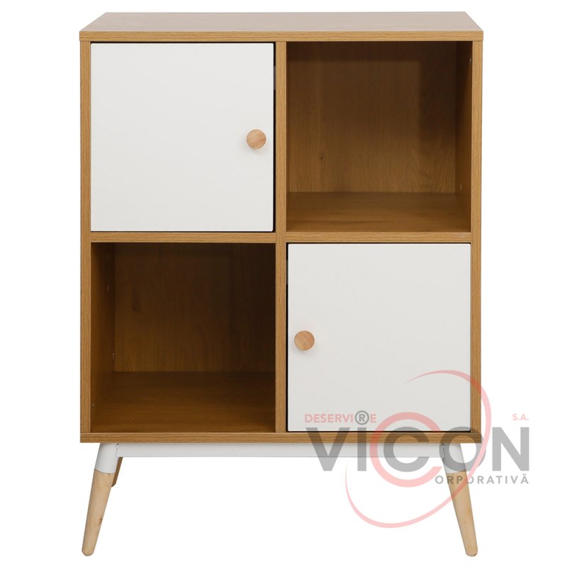 Стеллаж Marani с 2 ящиками 60×40×81H Дуб/Белый