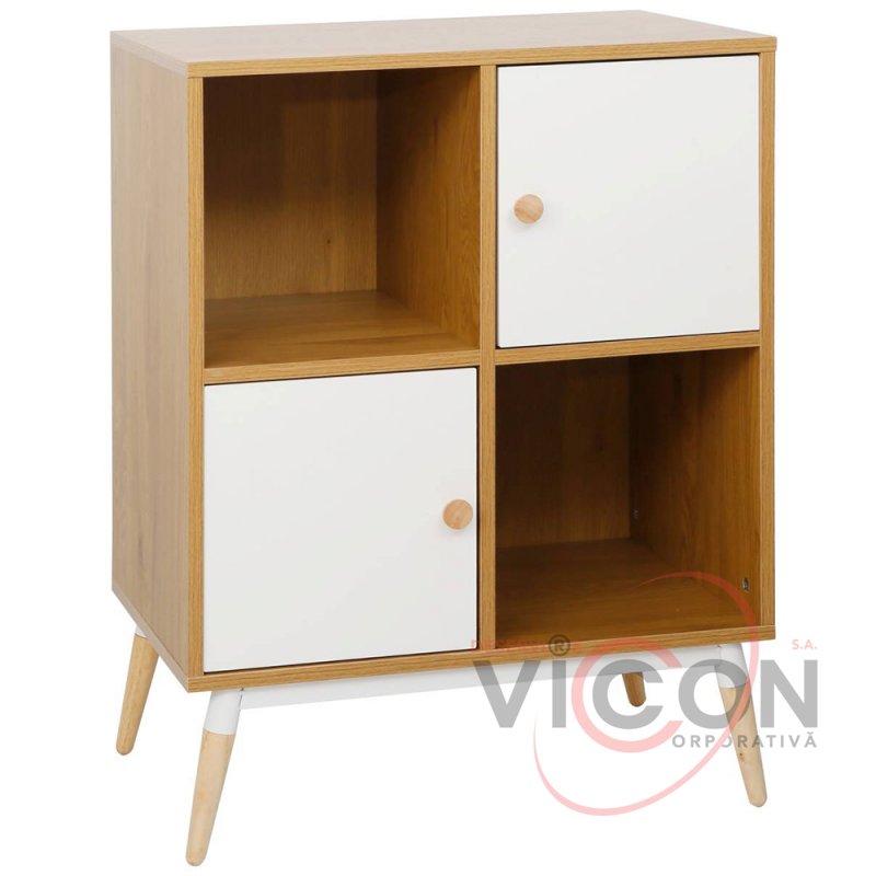 Стеллаж Marani с 2 ящиками 60×40×81H Дуб/Белый