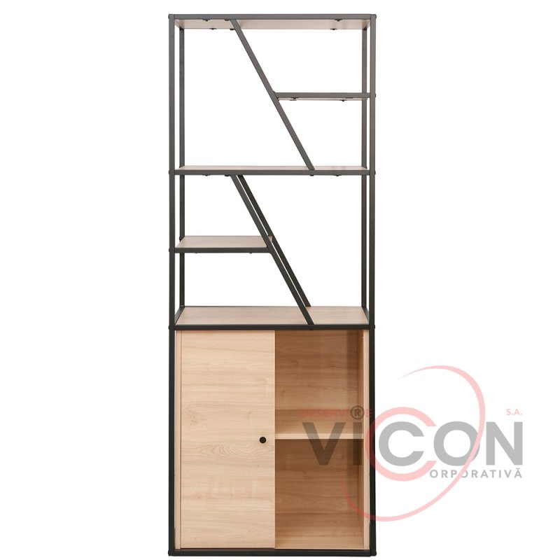 Стеллаж Agis Plus 60×40×160H Дуб/Black
