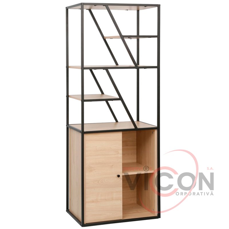 Стеллаж Agis Plus 60×40×160H Дуб/Black