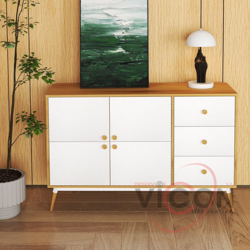 Шкаф Marani 120×40×81H Дуб/Белый