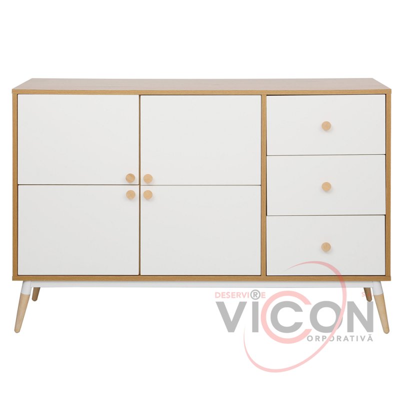 Шкаф Marani 120×40×81H Дуб/Белый