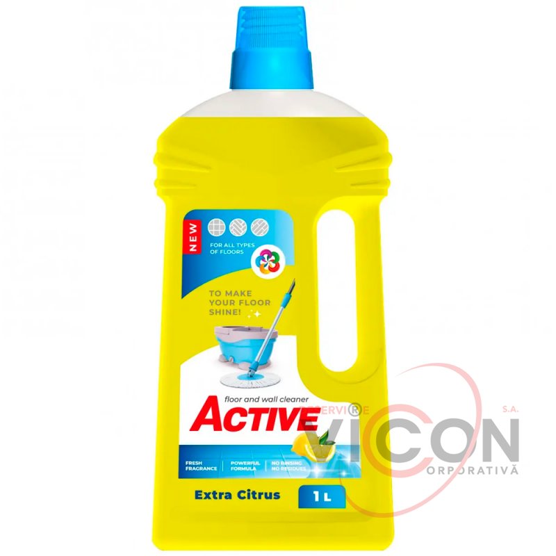 Soluție de curățat podele și pereți Active Extra Citrus 1 Litru