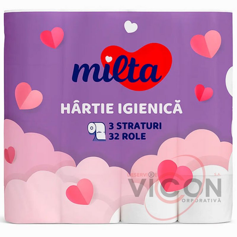 Туалетная бумага MILTA 32 рулона, 3 слоя