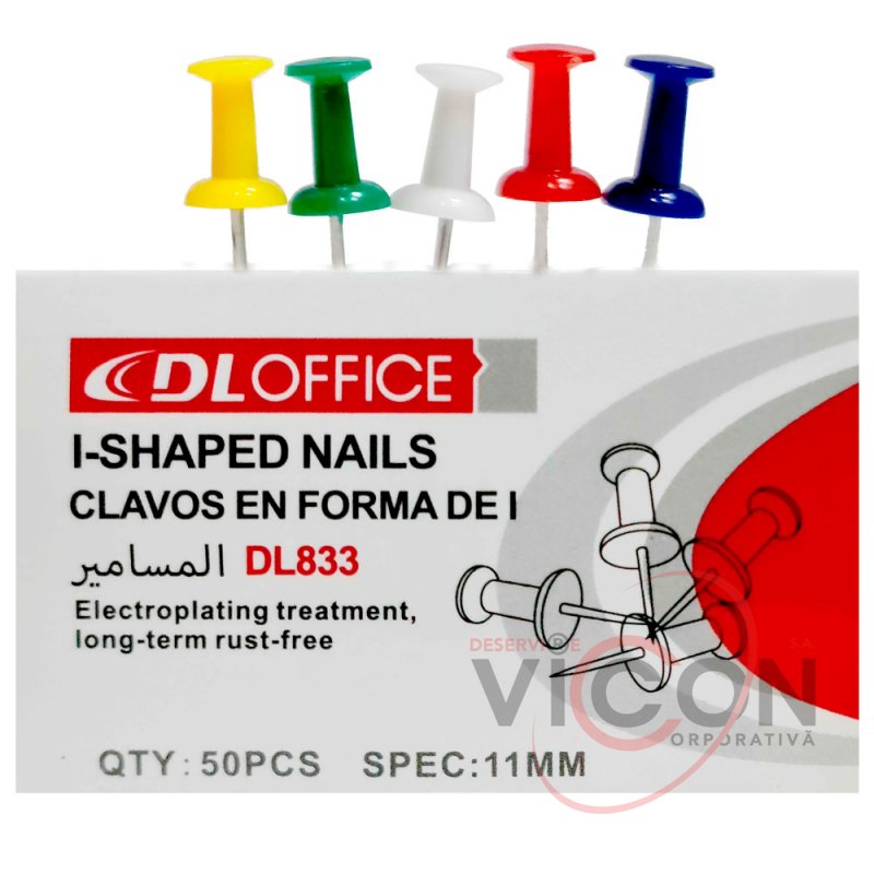 Pioneze plastic 50 buc color 11 mm DL