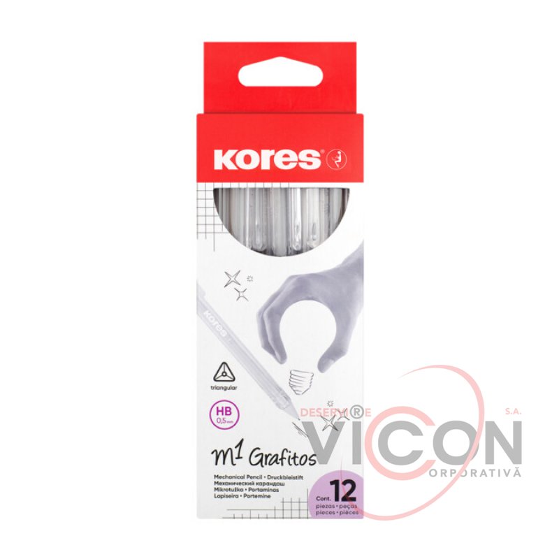 Creioane mecanice Grafitos M1, HB, 0,5 mm, KORES