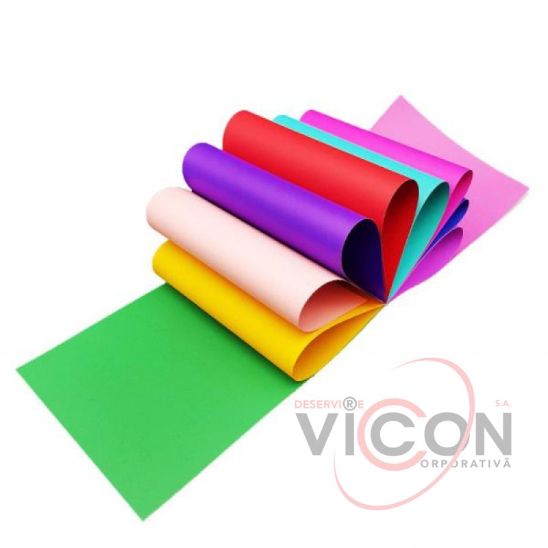 Carton colorat A4, 10 foi 210 g/m, 10 culori, foi duble