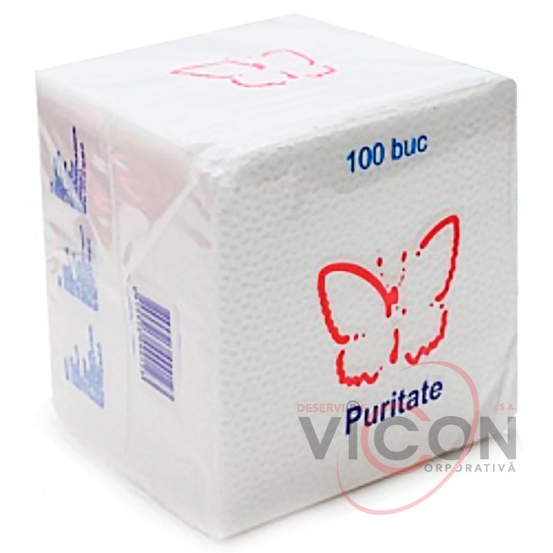 Салфетки бумажные 24 х 24 см, 100 шт. PURITATE