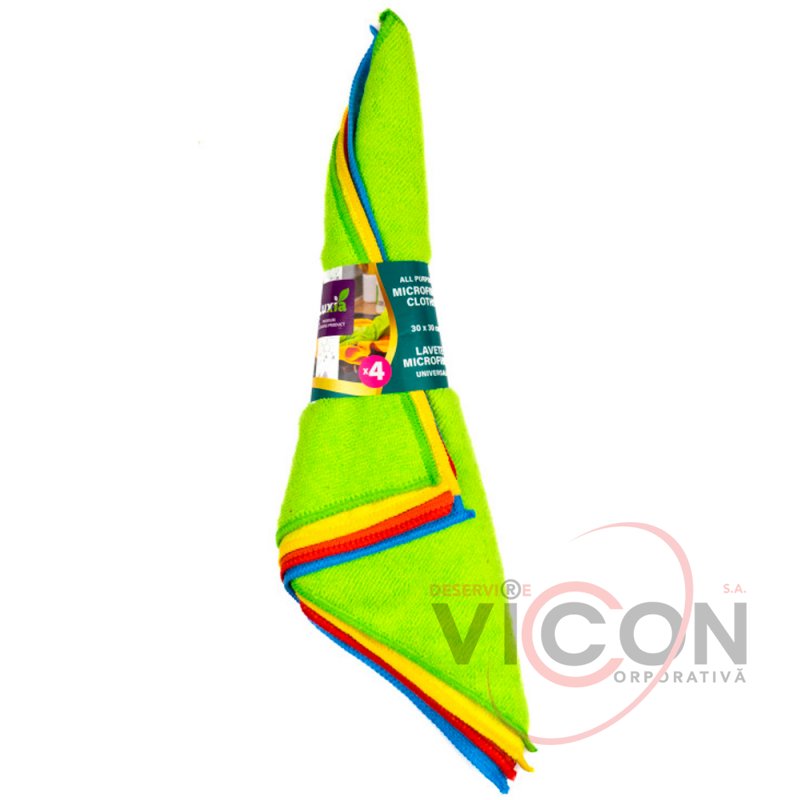 Салфетки из микрофибры 30x30 см, 4 шт./комплект, Luxia