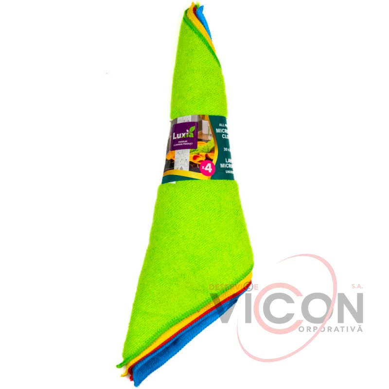Салфетки из микрофибры 30x30 см, 4 шт./комплект, Luxia