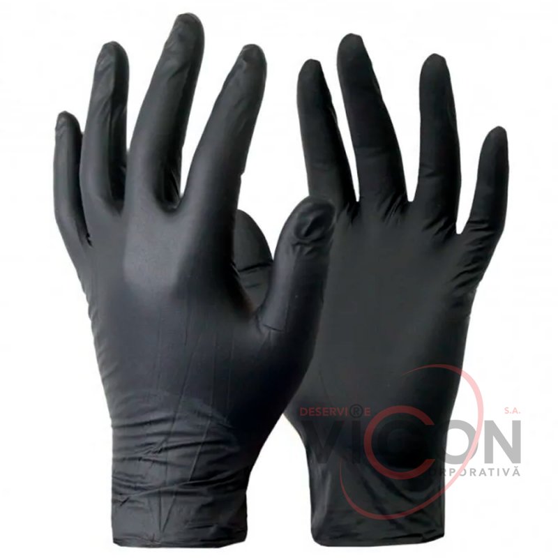 Mănuși de nitril, negre, 100 buc, marime M, PREMIER BLACK