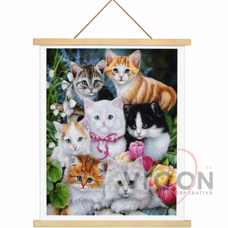 Алмазная картина по номерам 40*50 см (ML25-1) Кошечки