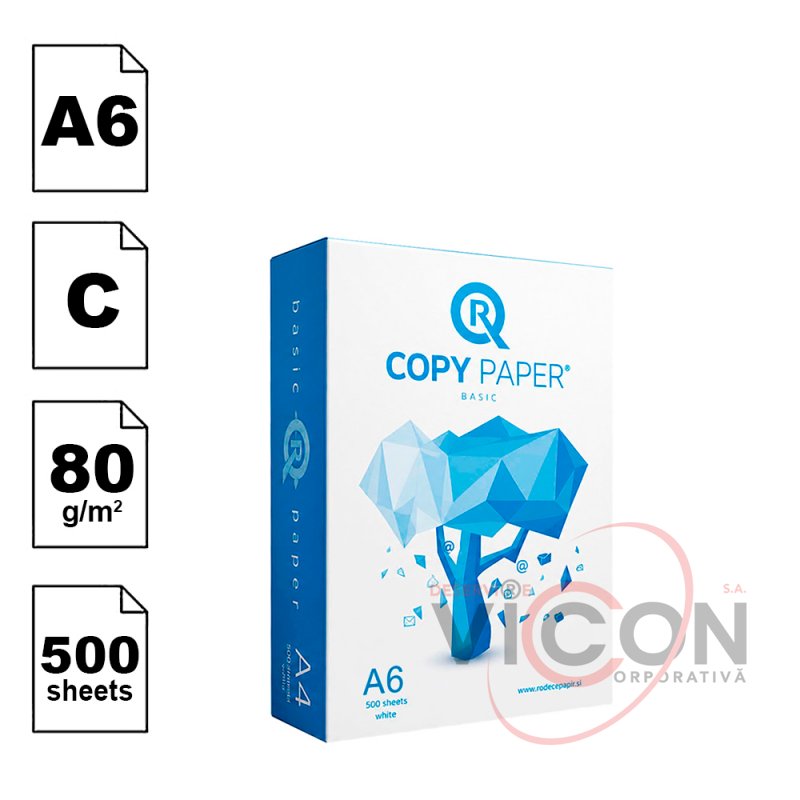 Бумага А6, COPY PAPER R BASIC, 500 листов, 80 гр/м2, 105 х 148 мм
